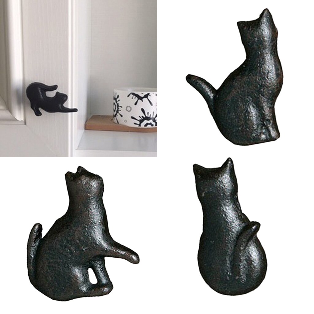 4x katte skab skuffeknap køkkenskab dør træk garderobe støbejerns håndtag børn kommode knapper