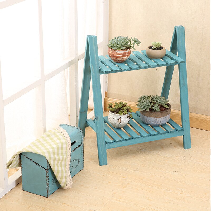 Multi Schichten fest Holz Pflanze Stand Mediterranean Jahrgang Pflanze Regal Pult Blume Gestell Blume Stand Garten Stand Lager Gestell