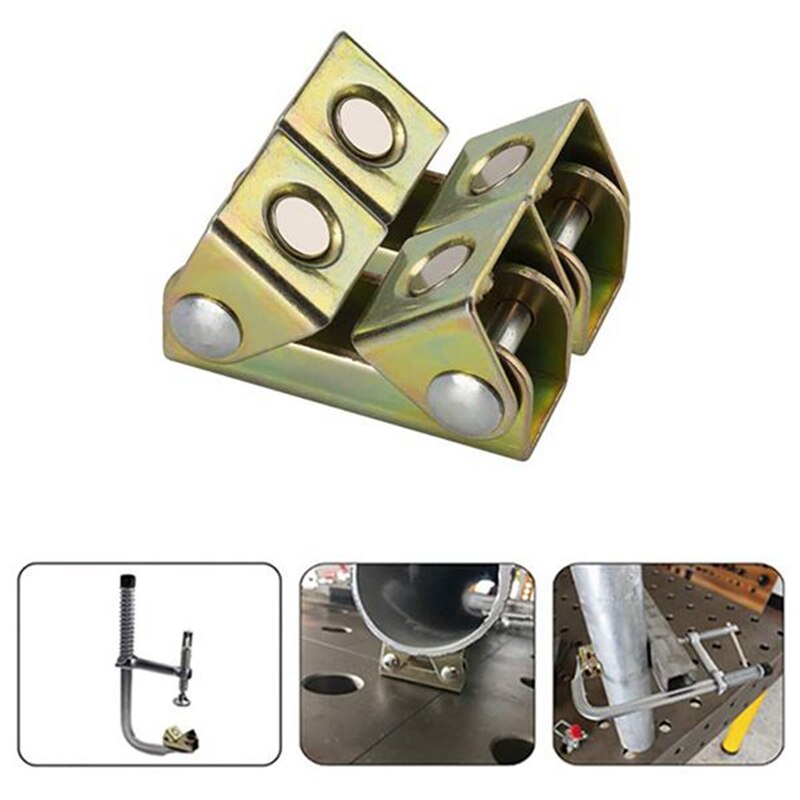 V Type Welding Jig Magnetic Welding Clamps Fixture Adjustable for Door Window Tool V Pads Weld Holders Hand Tool 6Pcs