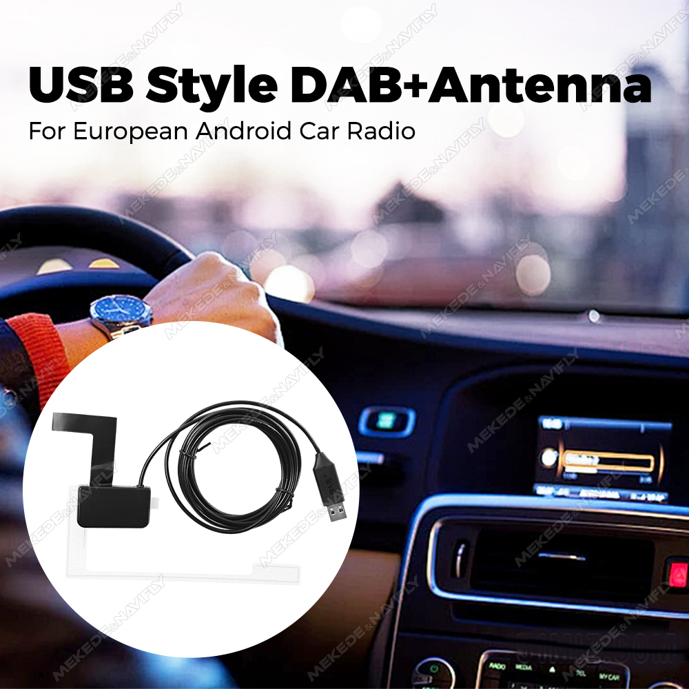 DAB + antenne met USB-adapter voor Europese Android autoradio GPS stereo-ontvanger speler voor universele DAB+ auto-accessoires
