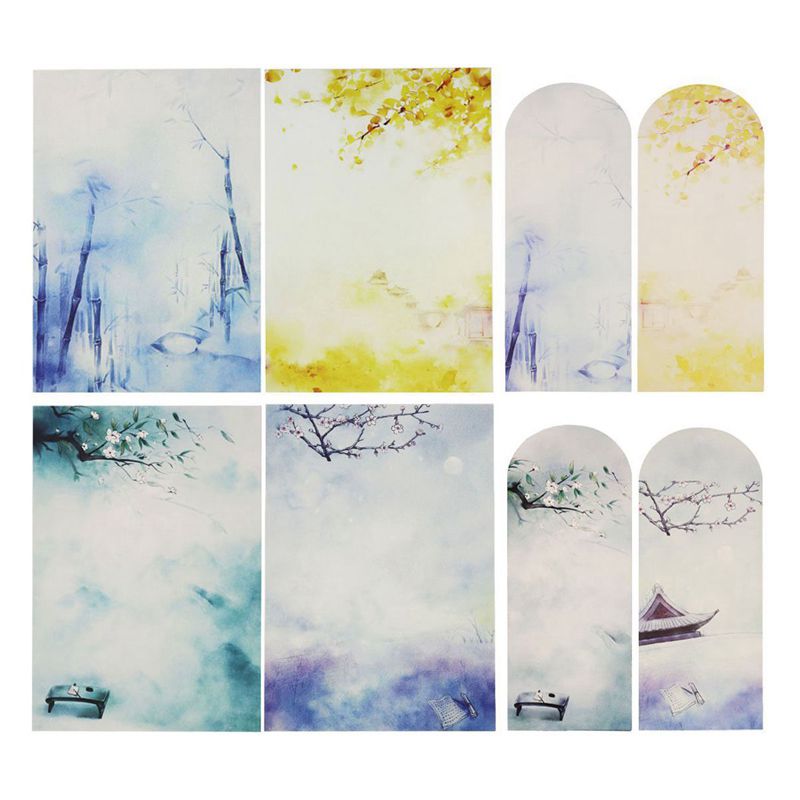 Outus 60 Sheets Stationary Papers 12 Scenic Watercolor Styles Writing Stationary Papers Letter Double Sided Writing Paper 8 5 X 11 Inches