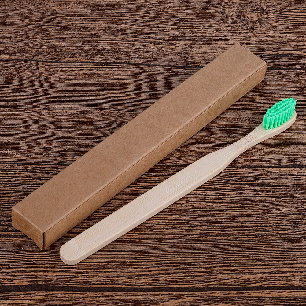 10pcs/set Eco Friendly Bamboo Toothbrush Medium Bristles Biodegradable Oral Care Adults Teeth Cleaning travel Toothbrushes: Zilver