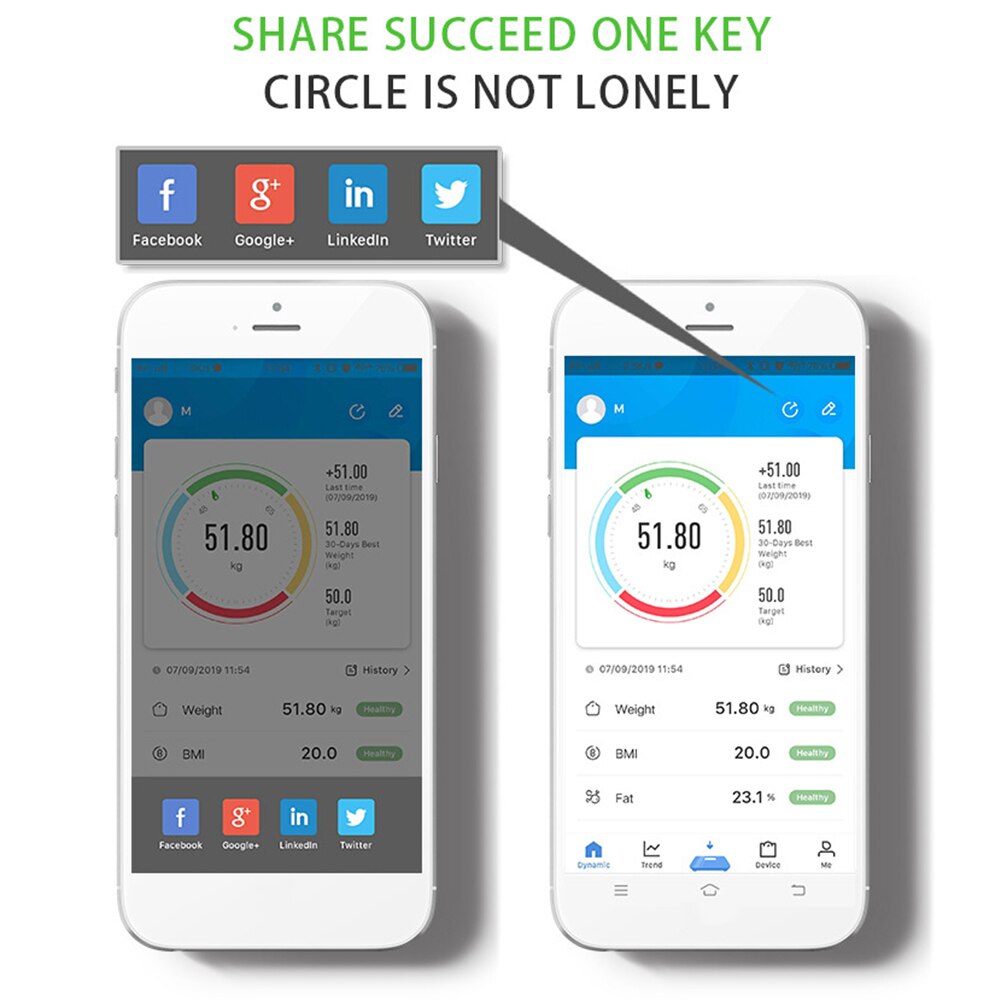 Smart Bluetooth APP Digital Weight Health Monitor Bathroom Body Fat Scale Small Household Weighing Scale Load 180kg