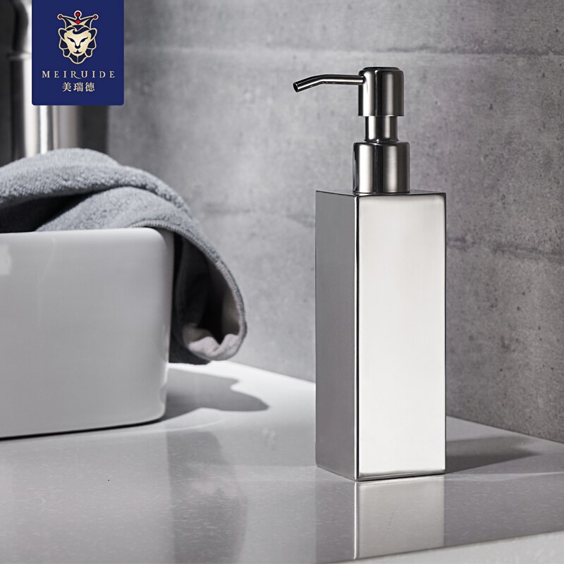 304 Stainless Steel Soap Dispenser Hand Sanitizer Bottle Bathroom Toilet Shower Gel Liquid Box Hotel Wall Hanging Wash Dispenser