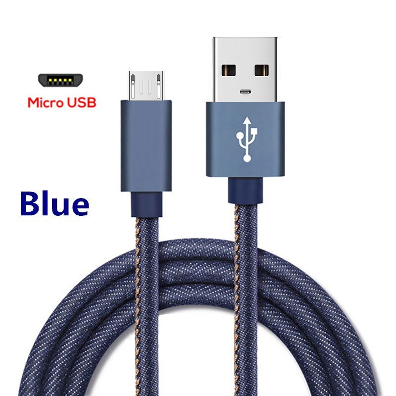 Micro Usb Kabel Snelle Lader Usb Data Kabel Nylon Sync Cord 3A Voor Samsung Xiaomi Huawei Redmi Opmerking 4 5 android Microusb Kabels: Blue / 1m