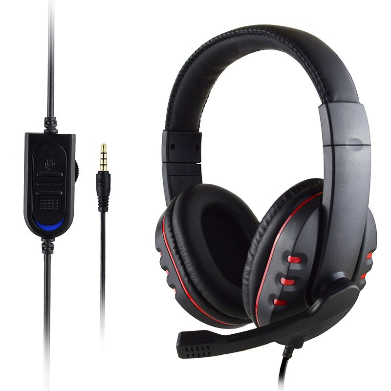 Auriculares para Gaming PS4, Cascos con cable y micrófono, música, luz LED estéreo, para Xbox One, Switch, ordenador portátil y teléfono: Red no LED