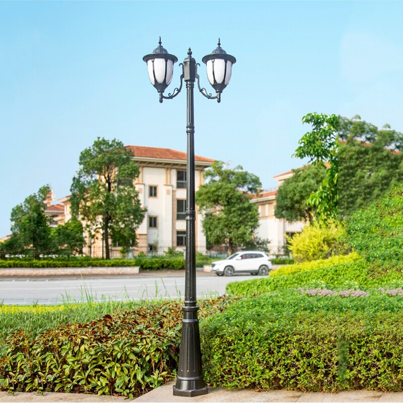 (H≈2.5M)European garden lamp room outdoor street lamp lawn lamp high pole lamp four head garden landscape lamp waterproof