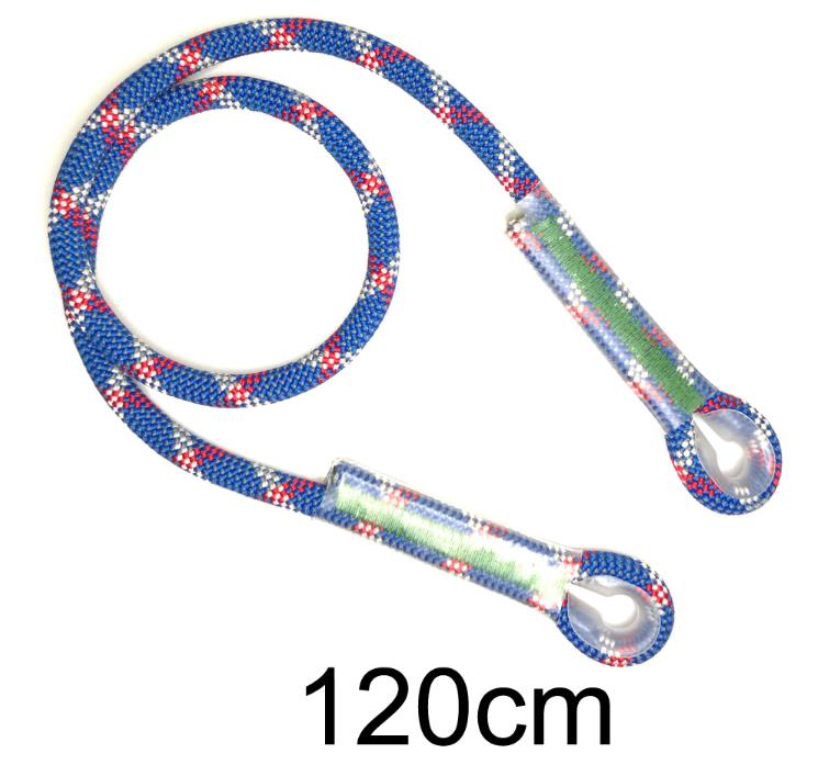 Cuerda de escalada en roca al aire libre, cuerda precosida de ojo a ojo, resistente al calor, enganche de fricción: blue 120cm