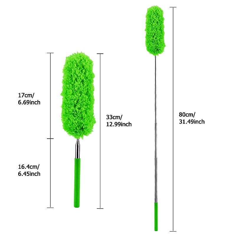 Soft Microfiber Cleaning Duster Dust Cleaner Handvat Veer Statische Anti Magic Household Cleaning Tools: green