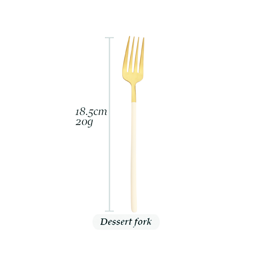 1Pcs Bestek Set 304 Rvs Kleurrijke Servies Set Lepel Mes Servies Set Zilverwerk Beige Goud Keuken Accessoires: Blauw