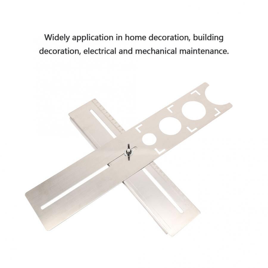 Adjustable Stainless Steel Tile Hole Locator Ruler Universal Drill Punch Measuring Tool Home Building Decoration Mounting