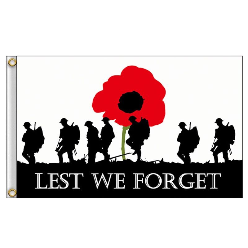 Lest We Forget Flag Centenary Remembrance Day Patriotic Memorial Banner for Boat