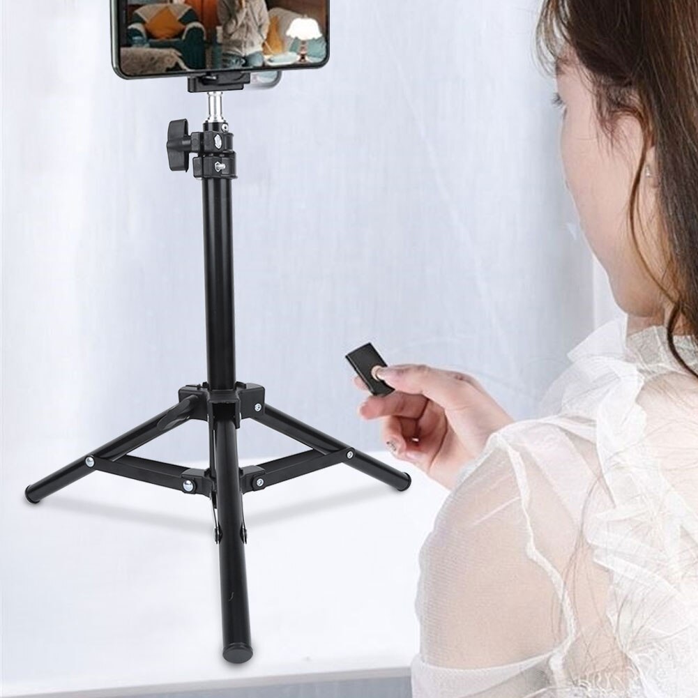 Mini studio light stand 60cm Triangular Light Stand Photography Lamp Selfie Bracket 1/4in Screw Expandability for Multiple