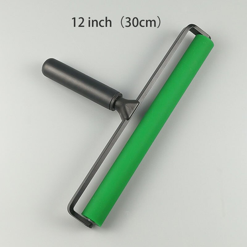 1PCS Dust Removal Sticky Silicone Roller Anti-Static Roller Brush Manual Cleaner Phone Repair Tool Handle: Black plastic 12inch