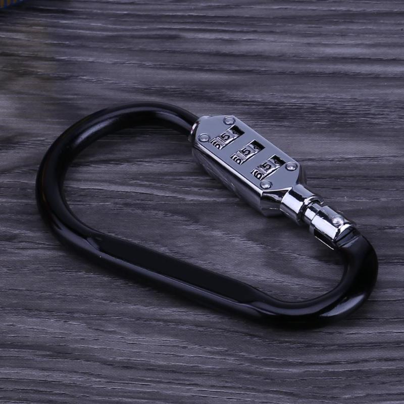 Metal Handy Helmet Lock Combination Outdoor Climbing Gear 3 Digit Code Lock Climbing Carabiner Outdoor Rock