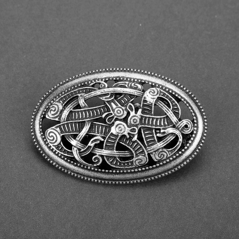 Broches de escudo vikingo, Pin Vintage, insignia, Pin para capa Medieval nórdica, baratijas, bufandas, broche, alfileres redondos para el pecho: Bañado en rodio de imitación