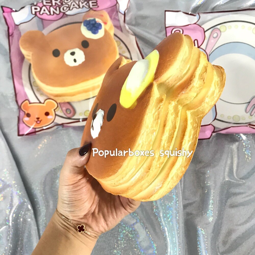 Punimaru jumbo bear head pancake squishy Slow Rising Toy