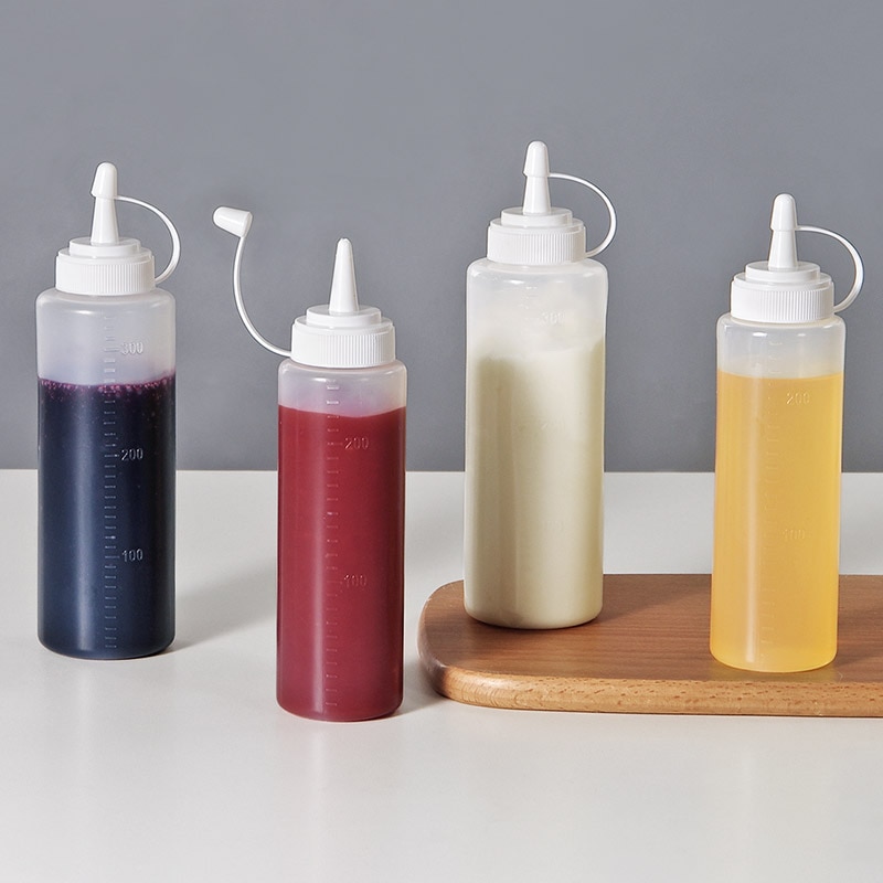 BBQ Ketchup Spender Flaschen Olivenöl Abgabe Flasche Mayonnaise quetschen Krug mit Kappe Sicher Kunststoff Küche Werkzeuge mx7261532