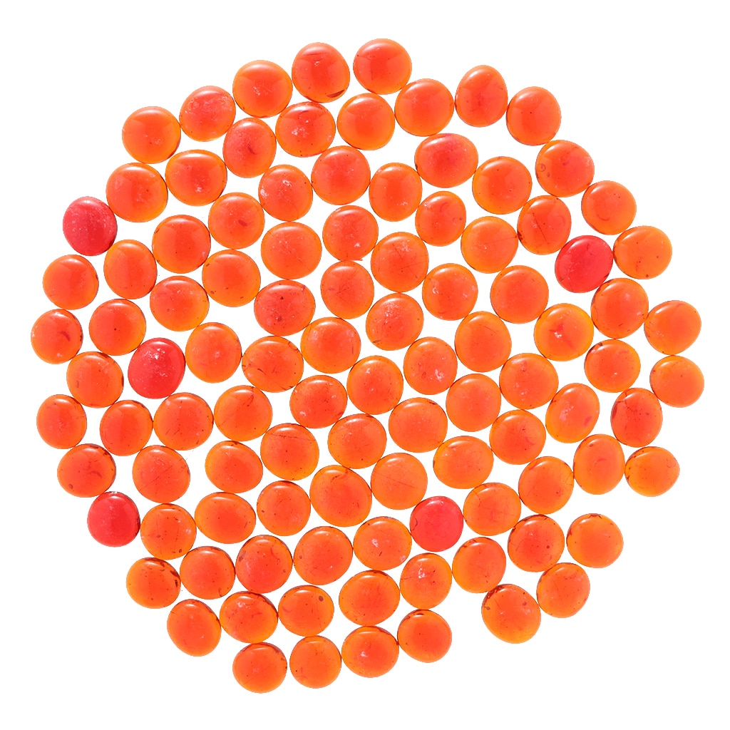100 stk. kugler med runde topkugler til vaseopfyldning 17-20mm/0.7-0.8 tommer orange
