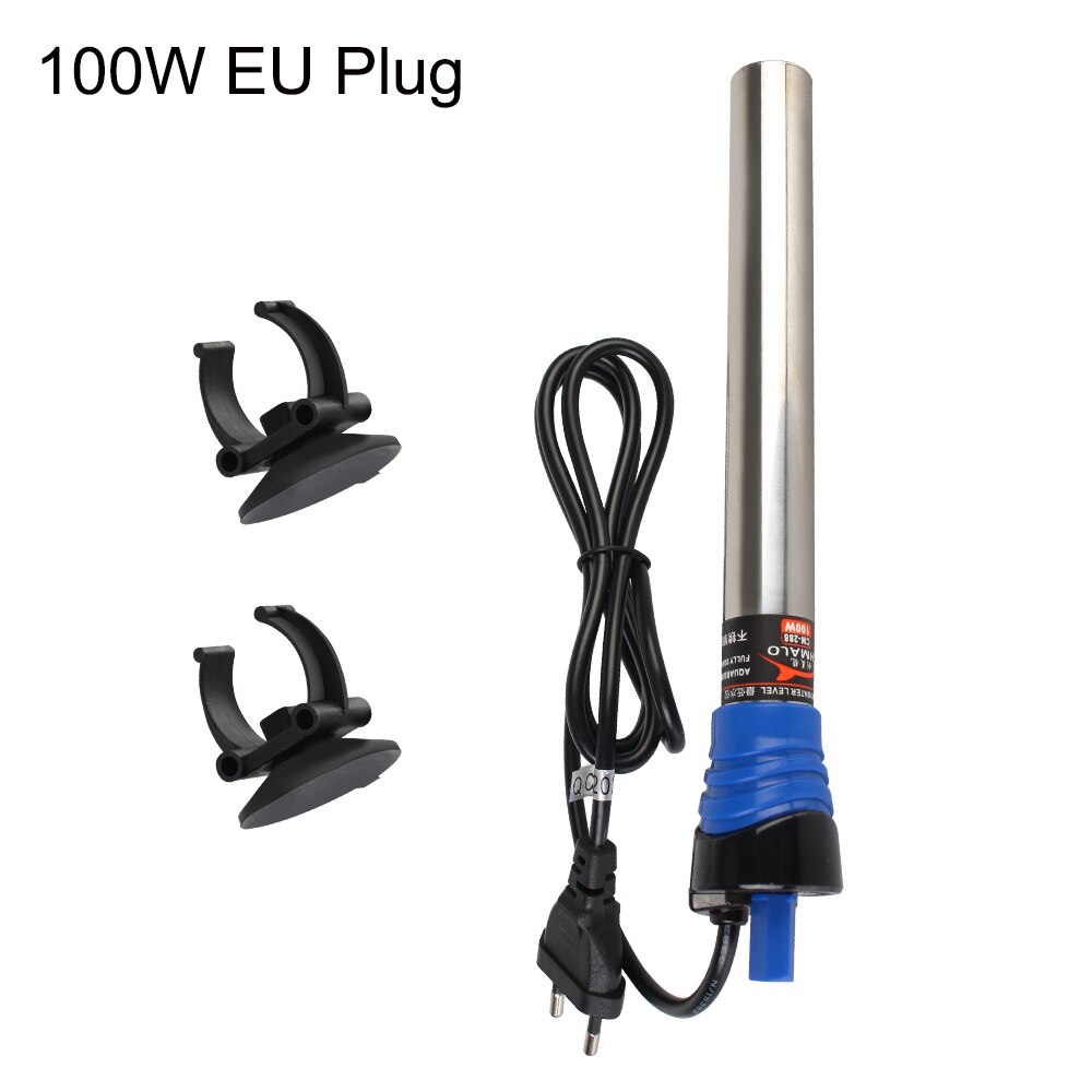 Voor Fish Tank Water Verwarming Verstelbare Temperatuur 50W/100W Aquarium Verwarmingselement 220V Eu Plug thermostaat Heater Rod: 100W