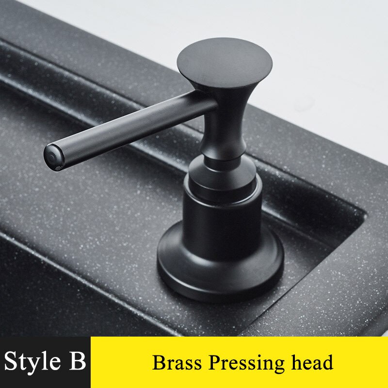 Czarne mydło dozownik zlewozmywak ze stali nierdzewnej mydło w płynie dozownik obrotowe dozowniki ręczne zestaw akcesoriów kuchennych: styl B