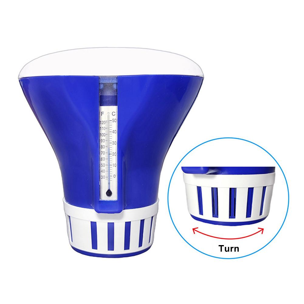 Pool Chlorine Floater 7 Inch Pool Chlorine Tablet Floater Chlorine Dispenser Floating Chlorinator With Built-in Thermometer