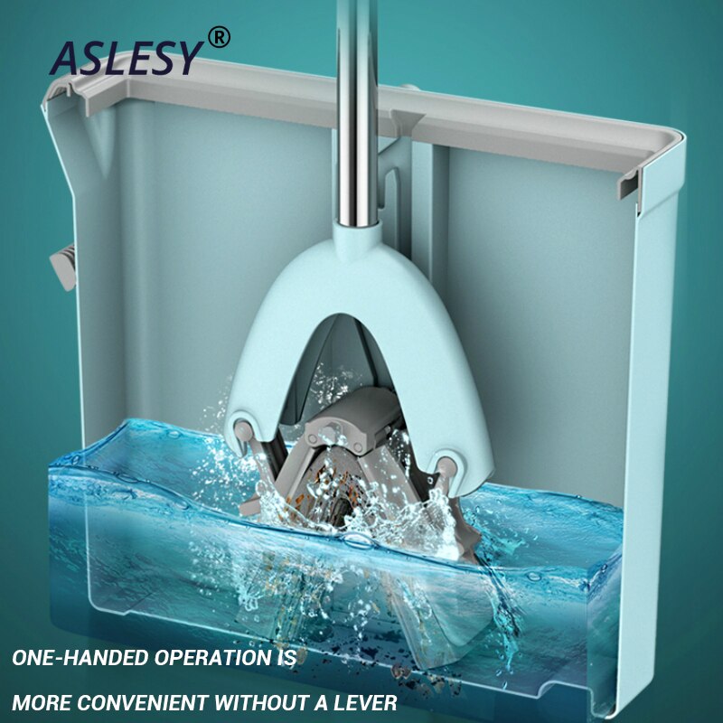 Spons Water Zuig Mop Rechtop Schoonmaken Squeeze Water Gratis Hand Wassen Nat En Droog Tweeërlei Gebruik Opvouwbare Huishoudelijke Mops met Emmer