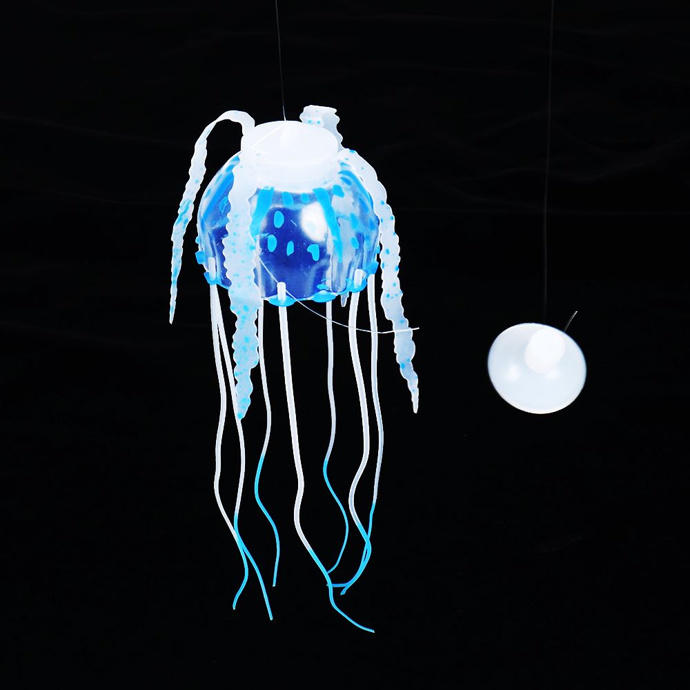 Artificial Simulation Jellyfish Aquarium Underwater Glowing Effect Fish Tank Ornament Aquarium Accessoires Home Living Decration: blue