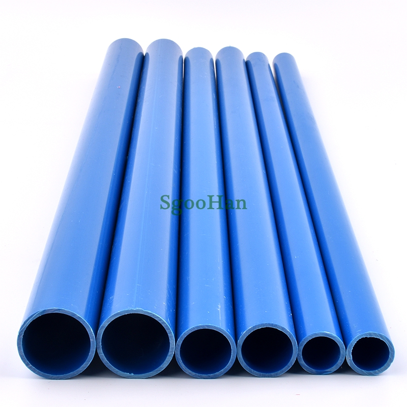1PC OD 20/25/32mm UPVC Aquarium Fish Tank Pipe Home Garden DIY Shelf Tube Irrigation Watering Fittings 49~50cm Long: Blue / 1/2''