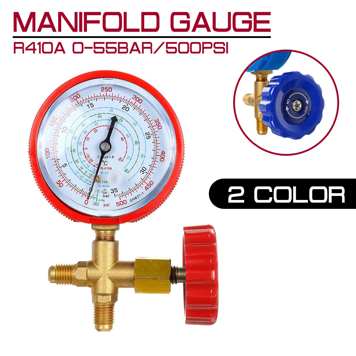 Air Conditioner Manifold Digital Pressure Gauge Valve Pressure gauge Refrigeration Fluorine Tool Table R410 Refrigerant Filling