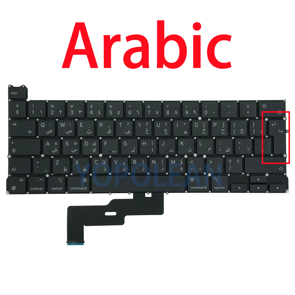 Nowa klawiatura A2338 dla Macbook Pro Retina 13 &quot;M1 A2338 wymiana klawiatury laptopa US UK ES FR RU DE PT układ 2020 rok: Arabic