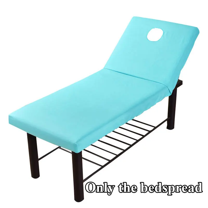 Dekbedovertrek Spa Hoes Hoeslaken Massage Tafel Schoonheidssalon Massage Laken Zacht Gezicht Adem Gat Schoonheid Elastische Massage Bed Hoes: Blauw