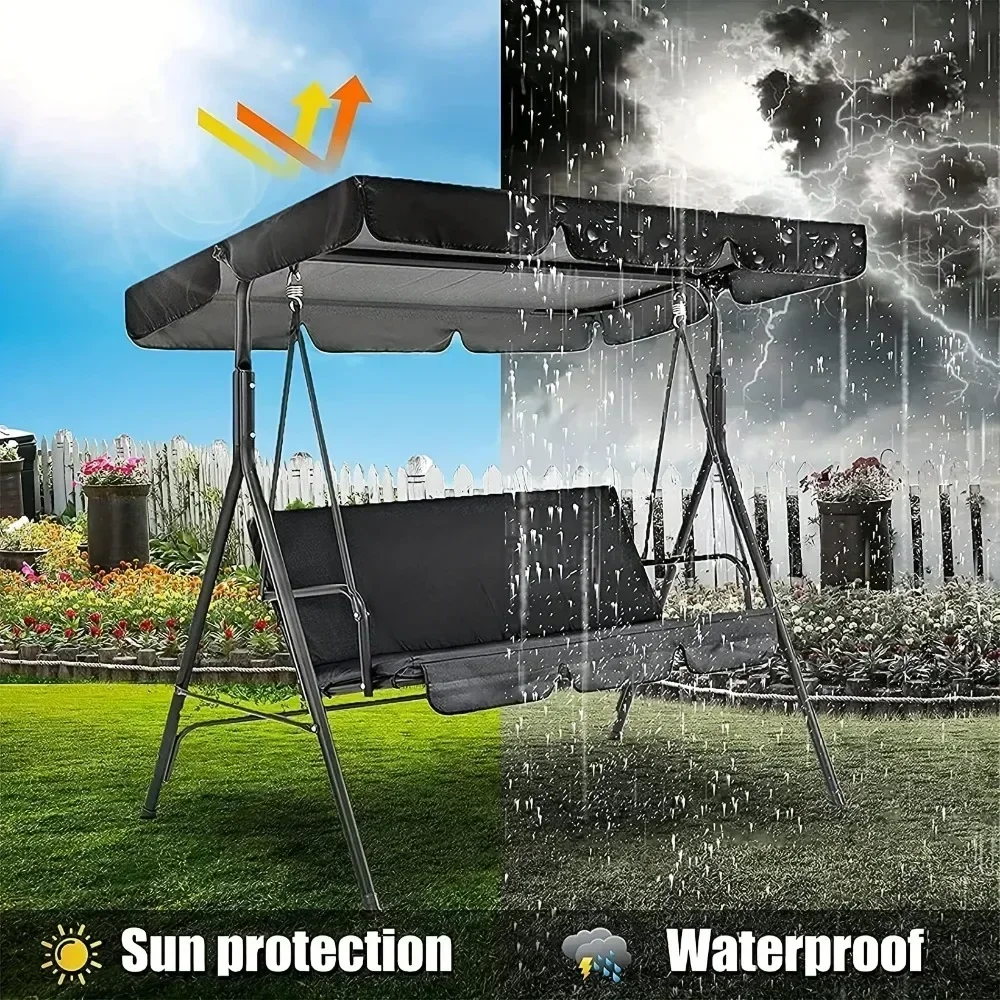 Capa de dossel de balanço à prova de sol com proteção contra poeira proteção UV jardim e terraço balanço capa superior protetor de balanço ao ar livre