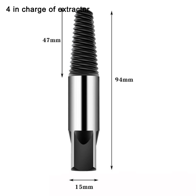 Hardware Double-head Faucet Faucet Valve Screw Extractor Broken Broken Wire Water Pipe Bolt Remover Multi-purpose Household Tool: 4-point extractor
