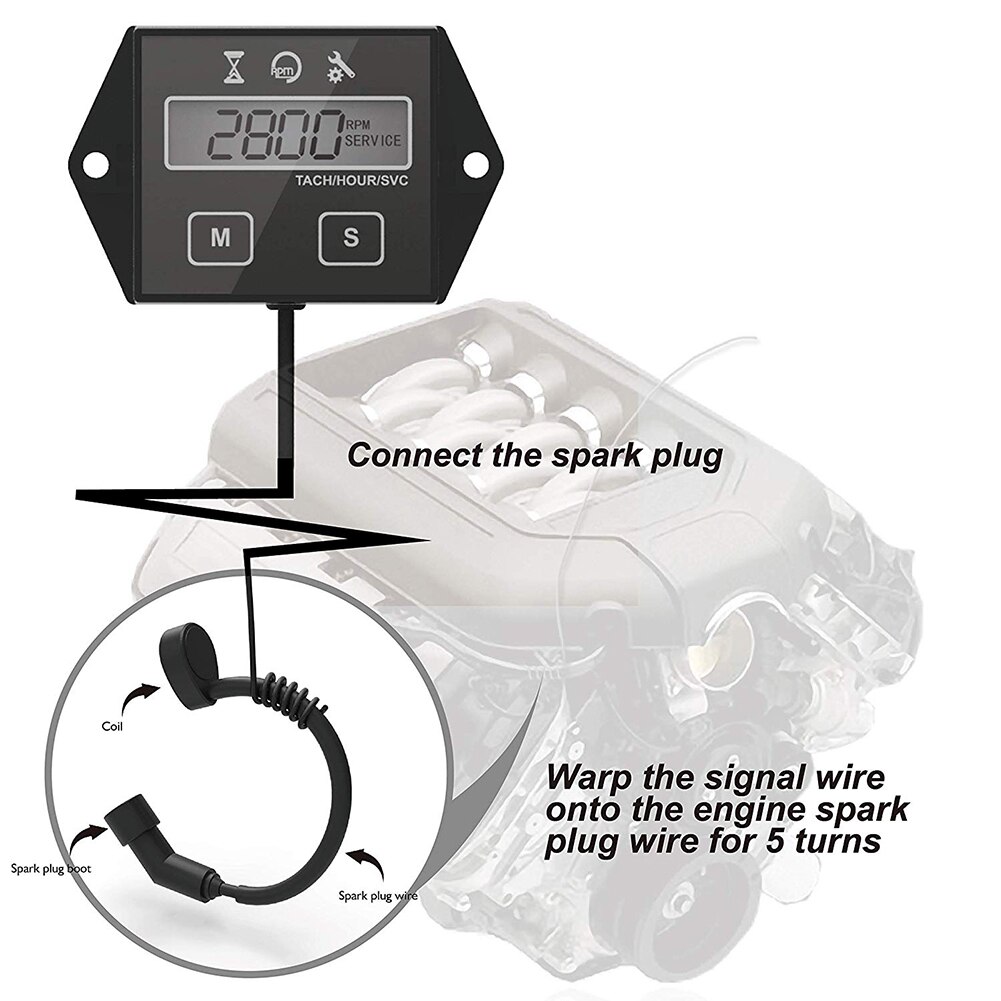 Digital Waterproof Engines Tachometer Hour Meter Motorcycle Speed Timer ATV Speed Reset Timers Motorcycles Accessories
