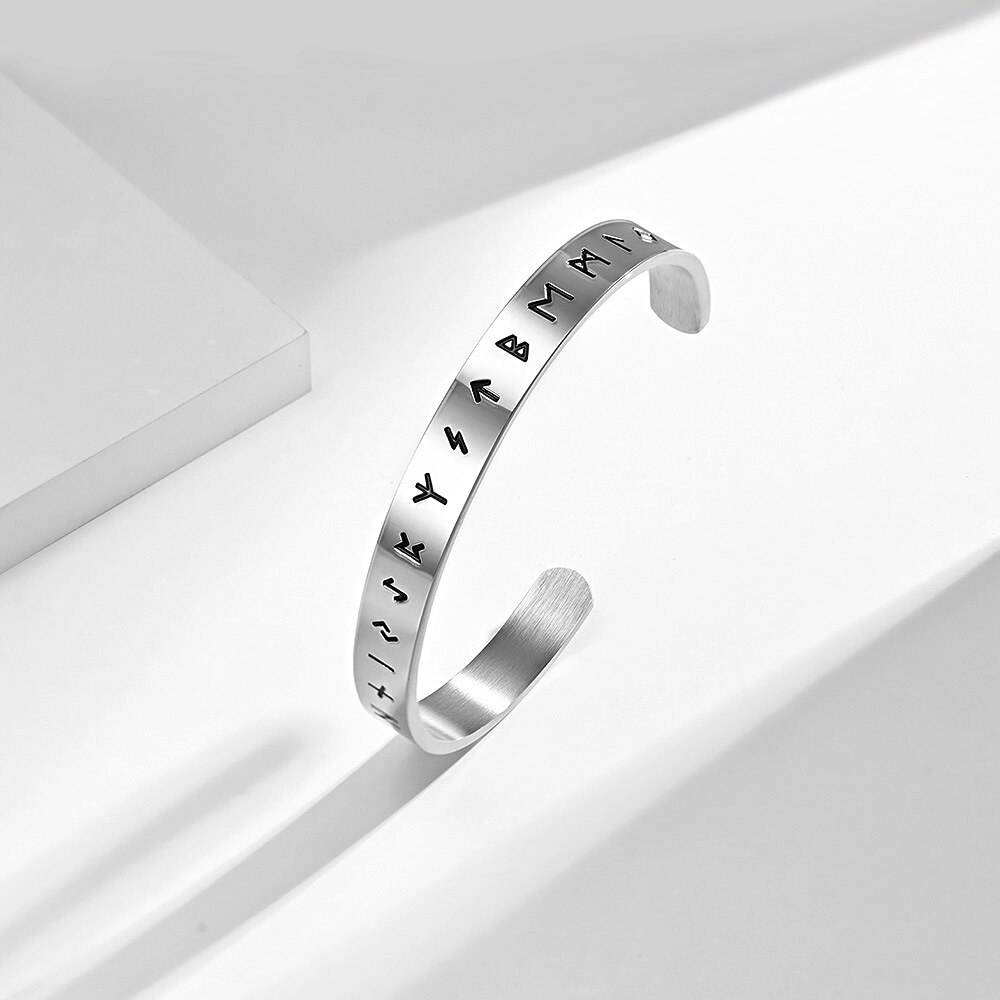 retro Einfache Edelstahl Odin Wikinger Rune Armbinde Männer Silber Farbe/Schwarz/Gold nordisch Wikinger Armbinde Amulett schmuck