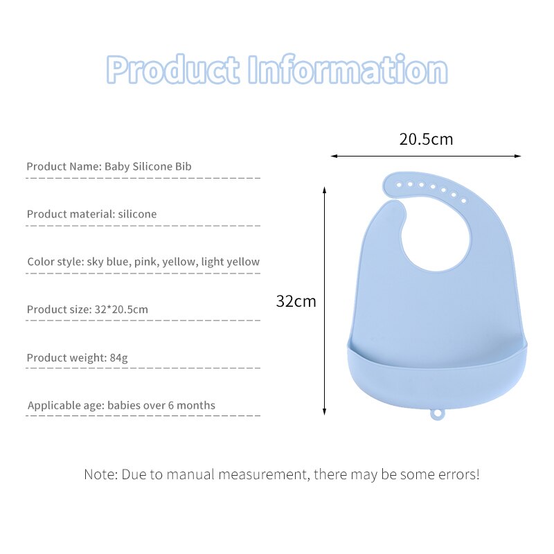 Babador impermeável do silicone do bebê da cor sólida com o avental de toalha da saliva do feijão dos bolsos projetado com o coletor largo profundo das migalhas