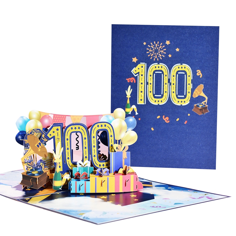 3D Pop Up Cards Romantic Anniversary Greeting Card 1st 10/18/20/30/40/100th Anniversary for Valentines Day Wedding All Occasion: 100th