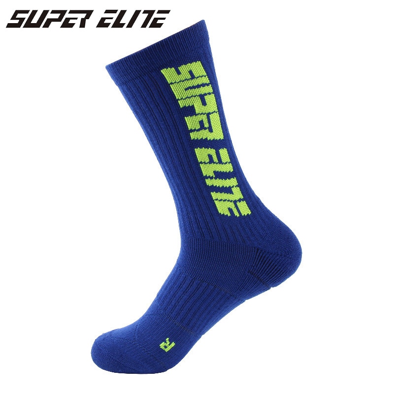 4 Pairs Sports Socks Crazy Letter Men Basketball Cycling Running Hiking Navy Sock Set With Terry Shock Absorption Walking Sock