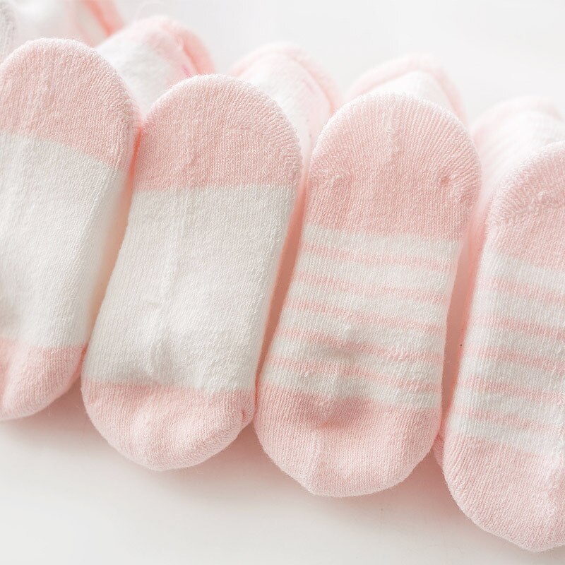 5 pair Baby Socks Boys Girls Cartoon Pink Terry Keep Warm Socks Cotton Kids Socks Soft Newborn Socks Clothes Accessories 0-3Yrs