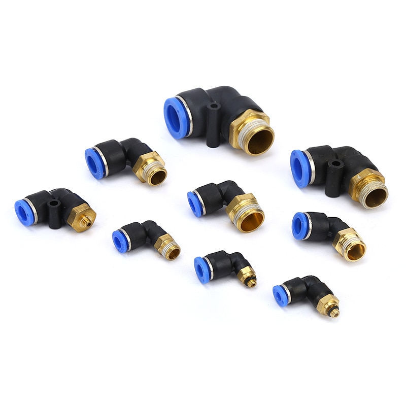 4mm 6mm 8mm 10mm Tube To 1/8" 1/4" 3/8" 1/2" BSP Male Thread Elbow One Touch Air Pneumatic Pipe Fitting Quick Connector