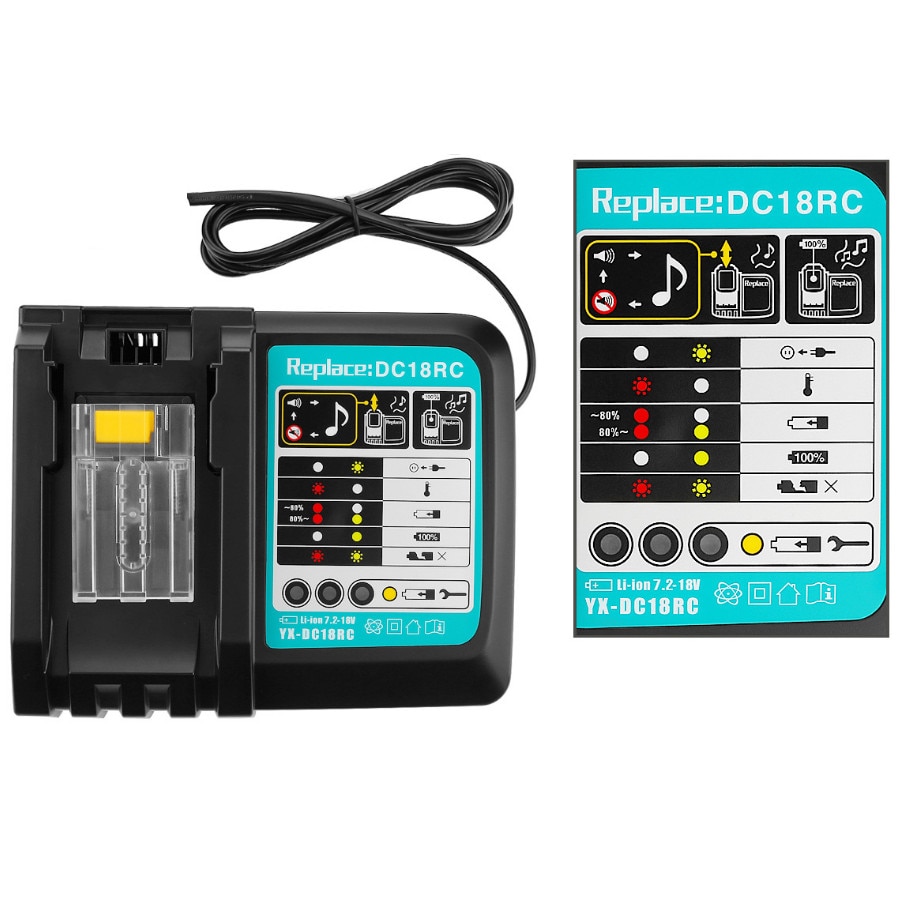 Batterioplader til makita 14.4v 18v batteri  bl1830 bl1430 dc18rc dc18ra eu stik 3a 1a oplader kan vælge