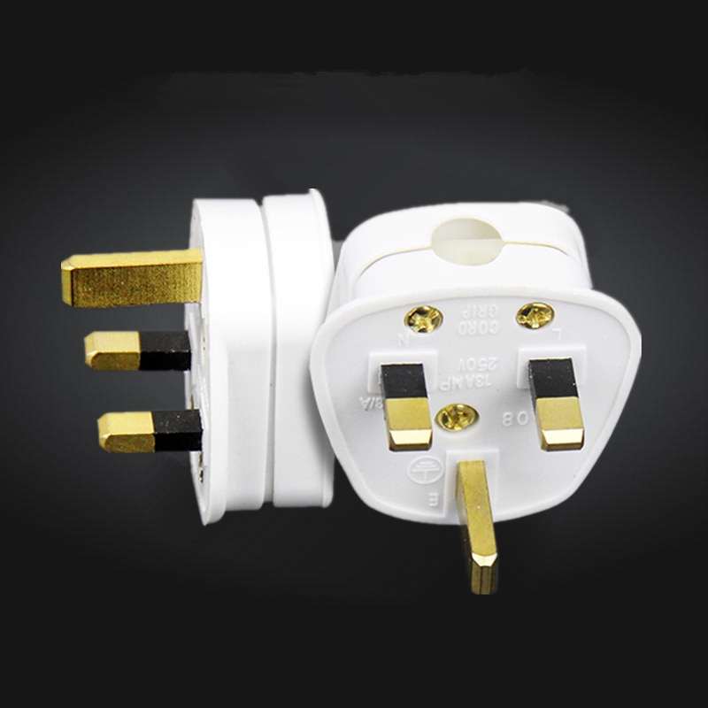 White 3 Pin UK Mains Top Plug 13A 13 AMP Appliance Power Socket Fuse Adapter Household,10 pcs