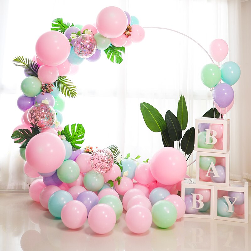 Anillo redondo de plástico para globos, soporte de guirnalda para boda, aro, arco de globos, decoración para de cumpleaños, suministros para Baby Shower, 98cm