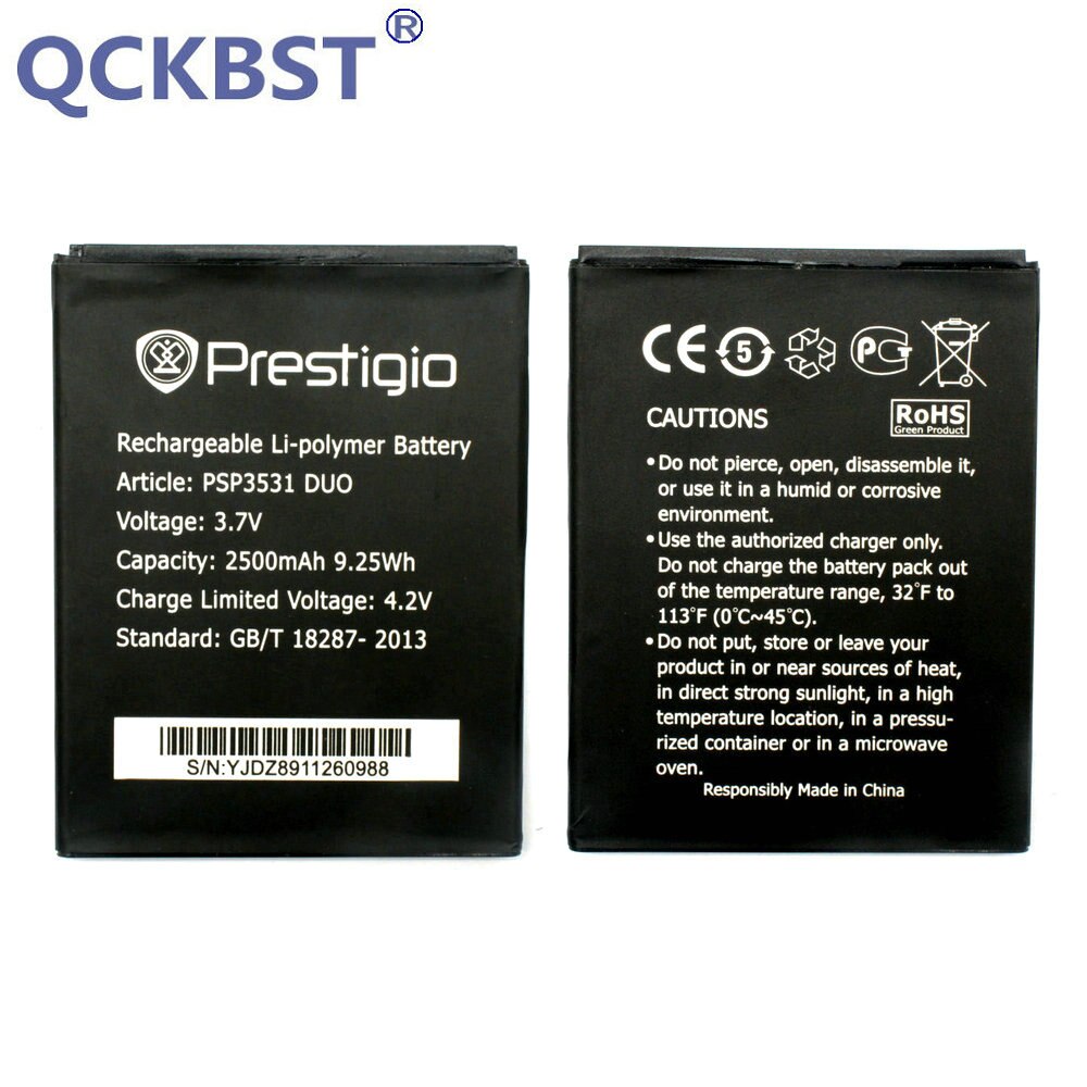 Nouvelle batterie Li-ion 2500mAh pour Prestigio PSP3531 PSP3530 DUO Muze D3 3531 Duo E3 Muze A7 PSP7530