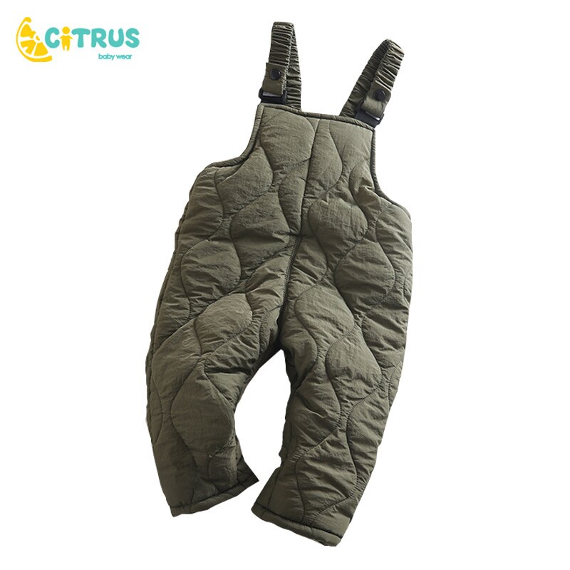 CITRUS-ropa de invierno para niños y niñas, pantalones con tirantes de color sólido, cálido