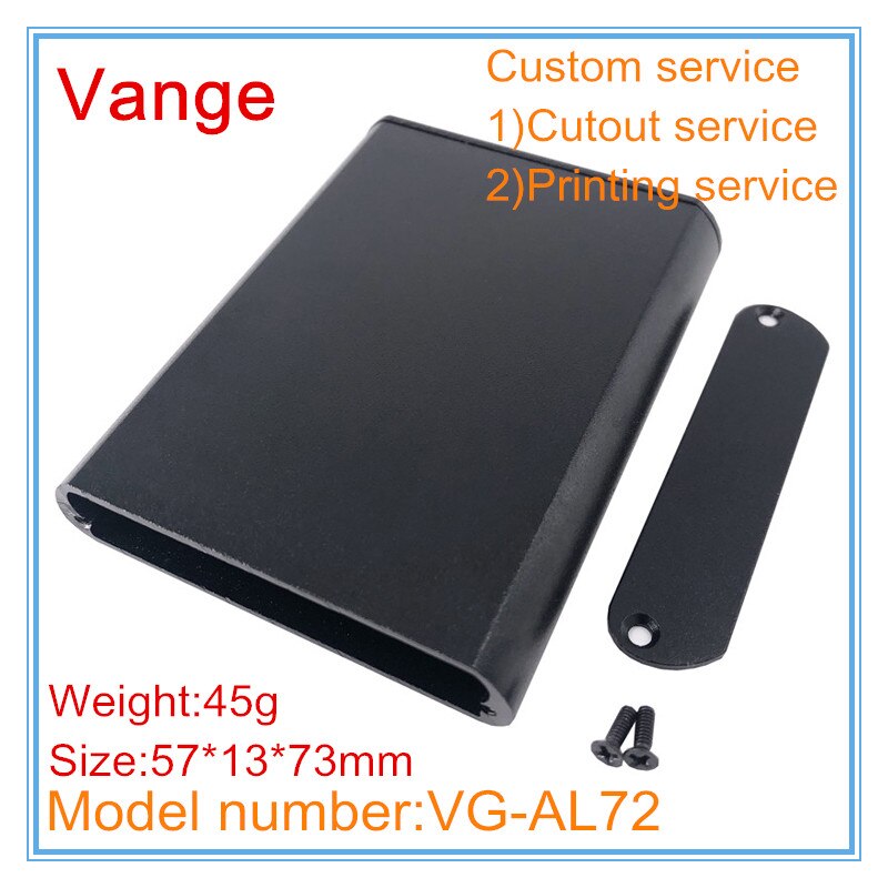 1 Stks/partij Zandstralen Oppervlak Mal Gemaakt 6063-T5 Geïnjecteerd Aluminium Behuizing Diy 57*13*73 Mm Voor Elektronische apparaat