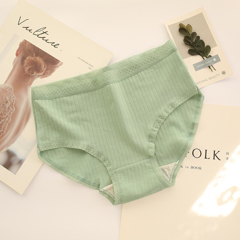 teenager students Underwear 6pc/lot Cotton lovely solid Briefs young Girls Panties