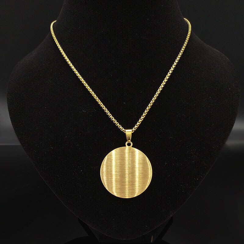 Colliers de chaîne en acier inoxydable pour hommes, pentagramme de sorcellerie, couleur or, pendentifs Tetragrammaton, bijoux, cadenas N1163S