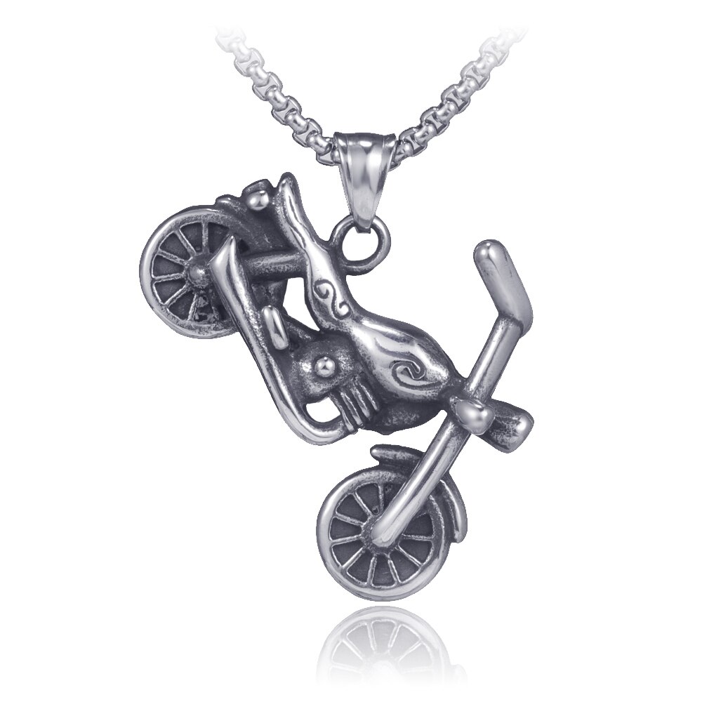 Vintage Mannen Hip Hop Sieraden Punk Rvs Motorfiets Hanger Ketting Mannelijke Bijoux Lange Box Ketting: 00080 Chain 60cm